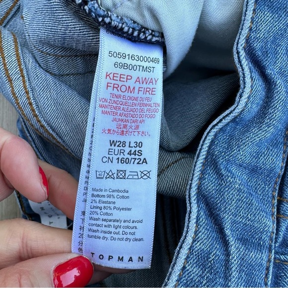 Topman Jeans Mens Stretch Slim Mid Rise Soft Pockets 28/30 - Picture 13 of 13